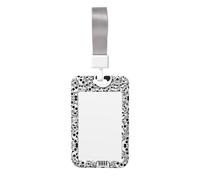 Black and White Skulls Print Id Card Holder,Badge Holder with Lanyard,Work Pass Protector for Office Staff School Nurse