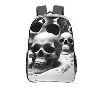 Black and white skulls Print Large Clear PVC Backpack Men Women Suitable Bag Stadium Event Outdoor Sport Travel, Transparent, One Size