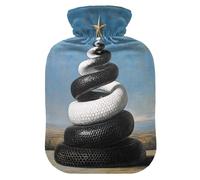 Black and White Snake Merry Christmas Tree hot Bottle Water Bag with Soft Cover, 1L hot Compress Bag for Neck and Shoulder Pain Relief, Neck and Shoulder Pain Relief, Bolsa Caliente para Dolores