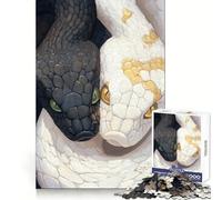 Black And White Snakes 1000 Piece Jigsaw Puzzles for Teenagers Focus Enhance Calm Distraction Tight Lock Memorable Gift (38x26cm)
