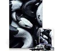 Black And White Snakes 1000 Piece Teenager Puzzles Logic Ability Peaceful Recreation Crisp Edges Memorable Gift (50x75cm)