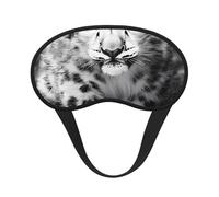 Black and White Snow Leopard Blackout Sleep Mask - Soft Adjustable Eye Mask for Full Light Blocking, Deep Sleep, Travel & Relaxation
