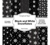 Black and White Snowflakes Scrapbook Paper: Collection of double sided Winter Christmas Scrapbook Paper Craft Paper Patterned pages for Scrapbooking, card making, collage, decoupage