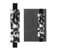 Black And White Soccer Ball Pattern Elastic Band Pen Holder Detachable Pu Leather Pen Sleeve Pouch Journal Pencil Holder Pencil Case Office Supplies Gift For Hardcover Journals Notebooks Planners