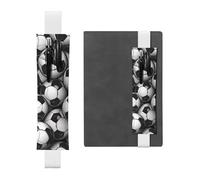 Black And White Soccer Ball Pattern Elastic Band Pen Holder Detachable Pu Leather Pen Sleeve Pouch Journal Pencil Holder Pencil Case Office Supplies Gift For Hardcover Journals Notebooks Planners