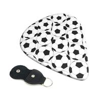 Black and White Soccer Ball Pattern Guitar Plectrums, 6 Guitar Plectrums, Printed on both sides for Electric Guitar Bass Ukulele (0.46 mm 0.71 mm 0.96 mm)