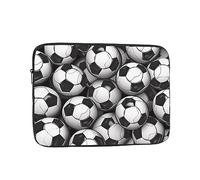 Black and White Soccer Ball Pattern Laptop Sleeve for Women Men, 13 Inch Waterproof Laptop Bag Lightweight Notebook Computer Cover Bag