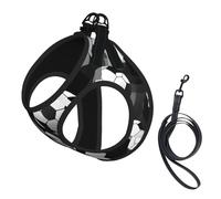 Black And White Soccer Ball Pattern Print Pet Leash Vest,For Small Dogs,Adjustable And Comfortable Cat Puppy Essentials