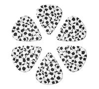 Black And White Soccer Ball Pattern Printed Guitar Picks -6 Pcs Guitar Picks Plectrum,Guitar Accessories,Electric Guitar Pick, Bass & Ukulele 0.96mm