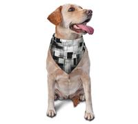 Black and White Square Dog Bandanas - Pet Triangle Scarf, Suitable for Small to Medium-Sized Large Dogs and Cats