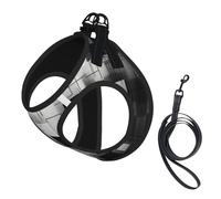 Black and White Square Dog Harness - Adjustable Dog Harness with Reflective Design, Suitable for Dogs, Cats, Hiking, and Outdoor Activities