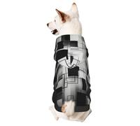 Black and White Square Pet Clothes for Dogs - Soft and Warm Dog Hoodie Sweater, Suitable for Small and Medium-Sized Dogs and Cats,Black