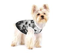 Black and White Square Print Pet Clothes for Small Dogs and Cats - Soft Cotton Dog Pajamas, Cat Outfit, for Chihuahuas, Dachshund Clothes, Puppy Clothes Medium
