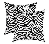 Black and White Stripe Pillow Cover Zebra Farmhouse Style Wildlife Throw Pillow Cover for Bedroom Modern Abstract Lines Gothic Geometric Accent Decorative Cushion Cover for Kids Men Women,16"x16"
