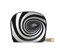 Black and White Stripe Print Coin Purse PU Leather Portable Coin Purse with 12 Card Slots Mini Change Wallet for Women and Thoughtful Gifting