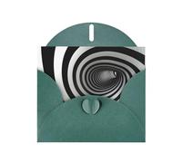 Black and white Stripe Prints Pearl Paper Horizontal Festival Greeting Card for Birthday Cards and All Occasions, Dark Green