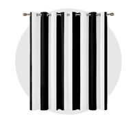 Black and White Striped Blackout CurtainsGeometric Minimalist Design 2 Panels 46x54 Inches Eyelet Drapes for Bedroom & Living Room Stylish Home Decor Light Blocking & Energy Efficient