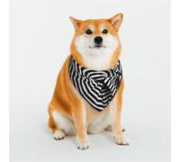 Black and White Striped Folding Pet Scarf Stylish Triangle Bid Scarf Bandana Pet Accessory,Washable Pet Kerchief for Girl Boy Dogs or Cats Large