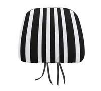 Black And White Striped Headrest Covers Printed Car Seat Head Rest Protector Universal Auto Accessories 2 PCS
