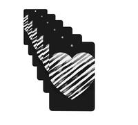 Black And White Striped Heart Car Air Fresheners 6 Pcs Funny Hanging Car Air Fresheners Cute Long Lasting Scented Mirror Hanging Decoration Ornaments Gift Auto Interior Decor For Men Women Rectangle