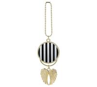 Black and-White Stripes Car Pendant, Rear View Mirror Hanging Ornament, Auto Decor for Rearview Mirror, Keychain Golden-Style