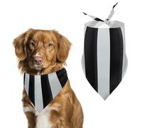 Black and-White Stripes Dog Bandanas for Feeding Grooming, Triangle Pet Bibs Washable Pets Scarf for Cats & Dogs