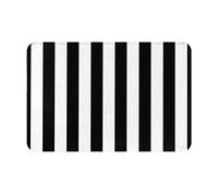 Black And-White Stripes Door Mat Non Slip Washable Doormat Entrance Rug Welcome Mat, Indoor And Outdoor Doormats, Front Doormat,Entrance Door Mat For Inside, Hallway, Patio, Bathroom.40cm X 60cm