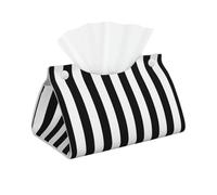Black and-White Stripes Foldable Long Tissue Box Cover,Classy Vanity Countertop and Night Stands Decor for Easy Storage