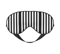 Black and-White Stripes Night Mask Soft Reversible Eye Cover Adjustable Strap Light Blocking Comfortable Rest