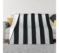 Black and-White Stripes Print Blanket Ultra Soft Warm Fleece Blanket Lightweight Throw Blanket Flannel Blankets for Sofa Bedroom Living Room 80"x60"