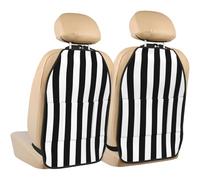Black And-White Stripes Printed,2 Pack Car Seat Kick Mats Back Seat Protector Durable Back Seat Organiser