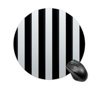 Black and White Stripes Round Mouse Pad Smooth Glide Gaming Mousepad Extra Density Portable Comfortable Mouse Mat for Desk, Home, Office 7.8x7.8 Inches