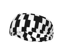 Black and White Stripes Sports Sweatband, Unisex Headbands for Men and Women,Stretchy, Breathable, and Moisture-Wicking