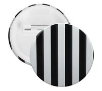 Black And White Stripes Tinplate Badge Personalized Round Brooch Large Craft Button Suitable for Teachers, Nurses, Doctors, Staff, Party Gift Accessories, style, 12 Pieces