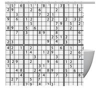 Black and White Sudoku Game Shower Curtain, for Bathroom, 60"x72", 66"x72", 72"x72"