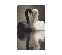 Black and White Swan Single Toggle Blank Wall Plate Light Switch Cover Decorative 1 Gang for Kitchen Room Bathroom Size 11.4x7cm