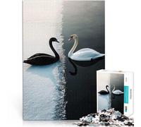 Black and White Swans1000 Piece Jigsaw Puzzles for Adults Toy Intellectual Game is ideal as a gift for the whole family 38x26cm