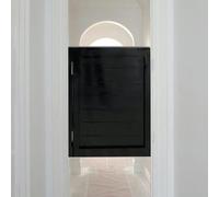 Black and White Swinging Cafe Doors with Hinge Hardware - Stylish Kitchen, Bathroom, Hallway, Restaurant, Saloon Door for Home Decor - 37.4"x35.4" Single Pantry Door