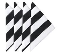 Black and White Table Linens, Cloth Napkins 18" Dinner 100% Cotton Wedding Table Decor, Summer Party, Use with Black or White Tablecloth Pk 12