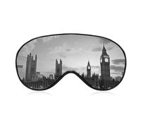Black and White Tall Buildings Eye Mask, Side Sleeping Mask Light Blindfold Sleeping Mask Nose Pad and Elastic Band for Children Women and Men
