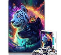 Black And White Tiger 1000 Piece Jigsaw Puzzles for Adults Gifts,Educational Games Home Decoration Deal As Gifts for The Whole Family 38x26cm