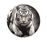 Black And White Tiger Button Pins 1 Pc, 2.4 Inch Round Button Badges Metal Personalized Picture Photo Pin Buttons Kit For Craft Supplies Christmas Diy Party Projects, 5 PCS, One size