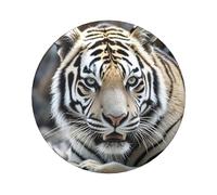 Black And White Tiger Button Pins 5 Pcs, 2.4 Inch Round Button Badges Metal Personalized Picture Photo Pin Buttons Kit For Craft Supplies Christmas Diy Party Projects