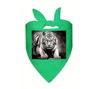 Black and White Tiger Dog Bandana, Classic Plaid Dog Bandanas for Small Medium Large Dogs, Adjustable Washable Cotton Pet Scarf, Reversible Triangle Bibs for Puppy Dogs Cats Birthday Party Daily Wear
