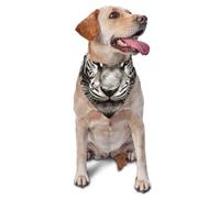 Black and White Tiger Dog Bandana Pet Scarf Accessories for Small Medium Dogs Cats Photo Prop, Triangle Pet Bandanas Adjustable Puppy Bib Washable Dog Kerchief Puppy Neckerchief