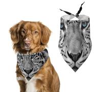 Black and White Tiger Dog Bandanas for Feeding Grooming, Triangle Pet Bibs for Cats & Dogs Washable Fashion Pets Scarf for Party Travel 27.6 X 11.8 Inch