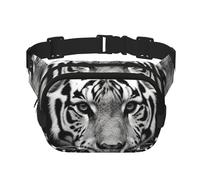 Black And White Tiger Fanny Pack Fashion Belt Bag Lightweight Waist Pouch With Adjustable Strap Crossbody Bags For Women Travel Sports Running