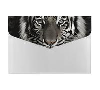 Black and White Tiger File Folder, 6-Pocket Expanding Accordion Folder with Snap Closure, Waterproof Document Organizer for Home, Office & Travel