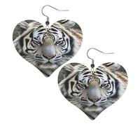 Black and White Tiger Leather Earrings for Women Heart Earring Lightweight Dangle Drop Earring Set Jewelry Gift