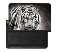 Black And White Tiger Passport Holder Cover Passport Cover Protector Essentials with Credit Card Slots Slim Travel Wallet Covers Documents Organizer Protector for Man&Women